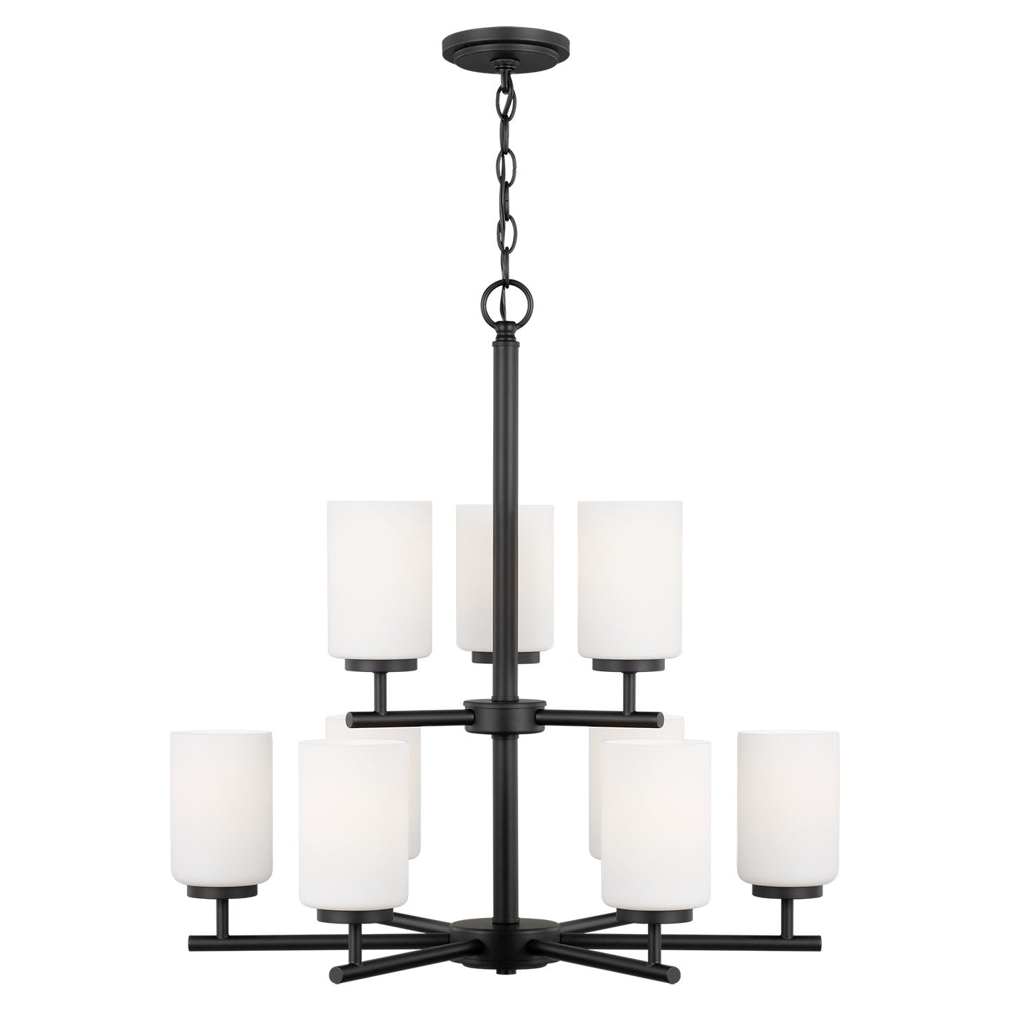 Generation Lighting - 31162EN3-112 - Nine Light Chandelier - Oslo - Midnight Black