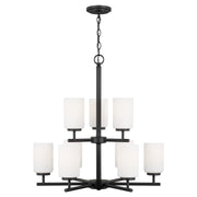 Generation Lighting - 31162EN3-112 - Nine Light Chandelier - Oslo - Midnight Black