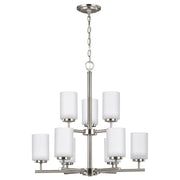 Generation Lighting - 31162EN3-962 - Nine Light Chandelier - Oslo - Brushed Nickel