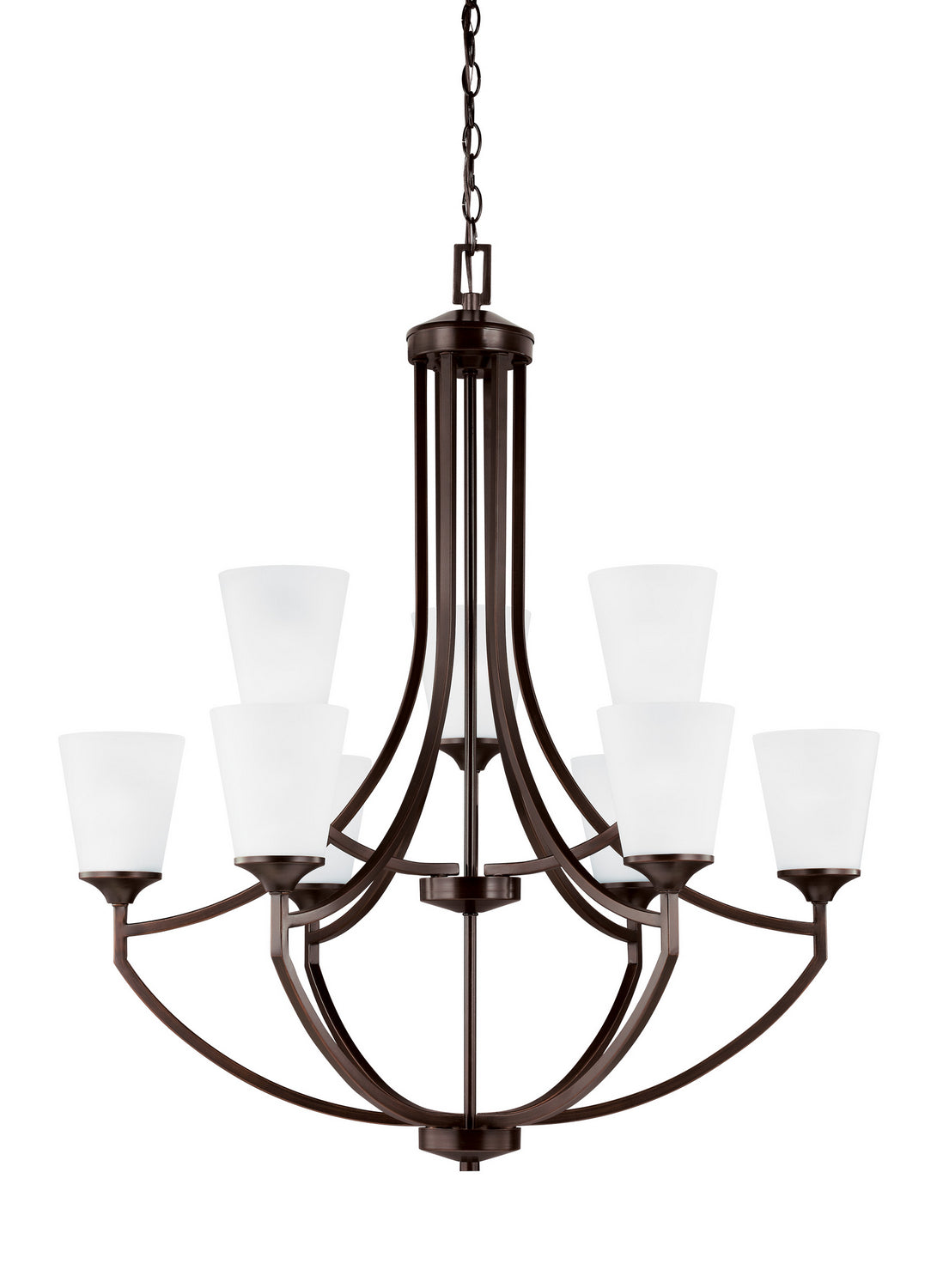 Generation Lighting - 3124509EN3-710 - Nine Light Chandelier - Hanford - Bronze