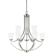 Generation Lighting - 3124509EN3-962 - Nine Light Chandelier - Hanford - Brushed Nickel