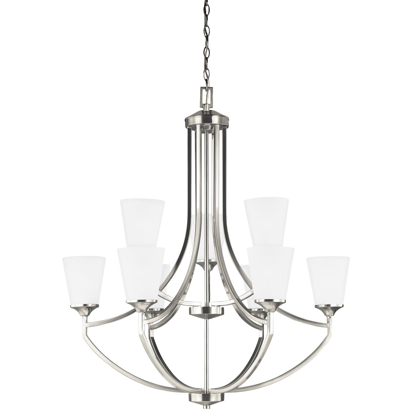 Generation Lighting - 3124509EN3-962 - Nine Light Chandelier - Hanford - Brushed Nickel