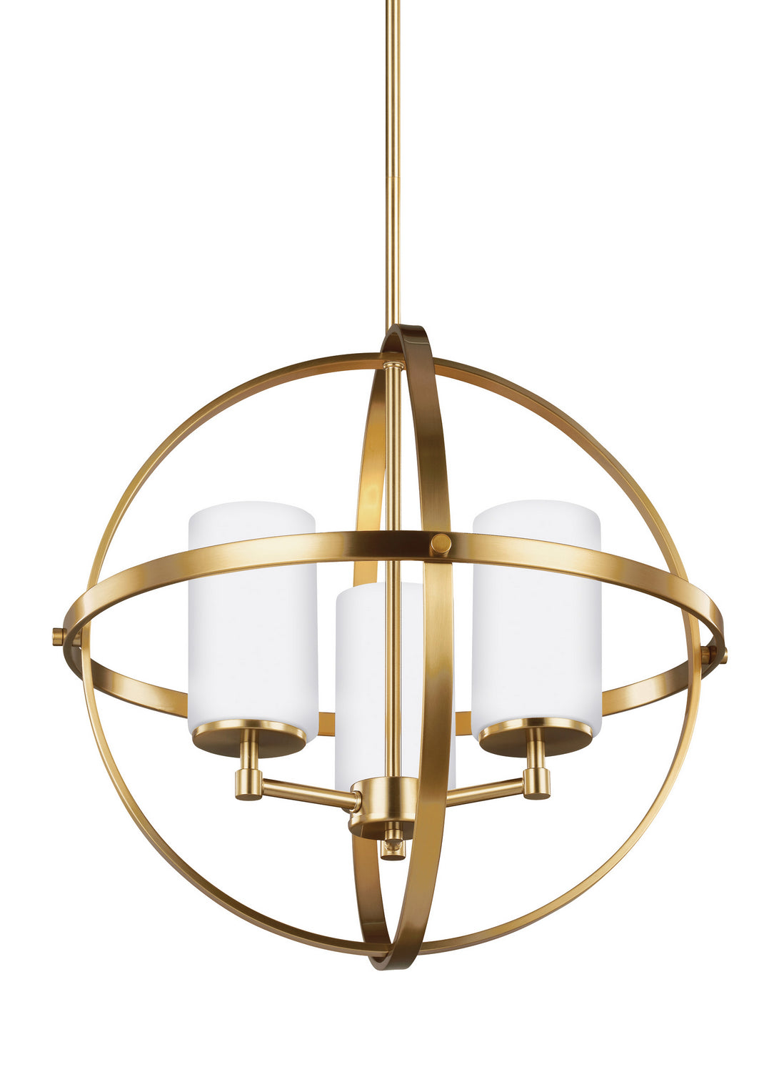 Generation Lighting - 3124603EN3-848 - Three Light Chandelier - Alturas - Satin Brass