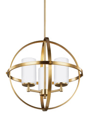 Generation Lighting - 3124603EN3-848 - Three Light Chandelier - Alturas - Satin Brass