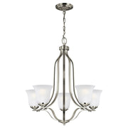 Generation Lighting - 3139005-962 - Five Light Chandelier - Emmons - Brushed Nickel