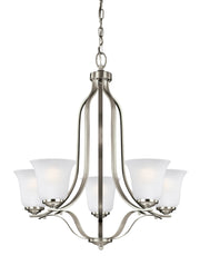 Generation Lighting - 3139005EN3-962 - Five Light Chandelier - Emmons - Brushed Nickel