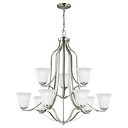Generation Lighting - 3139009-962 - Nine Light Chandelier - Emmons - Brushed Nickel