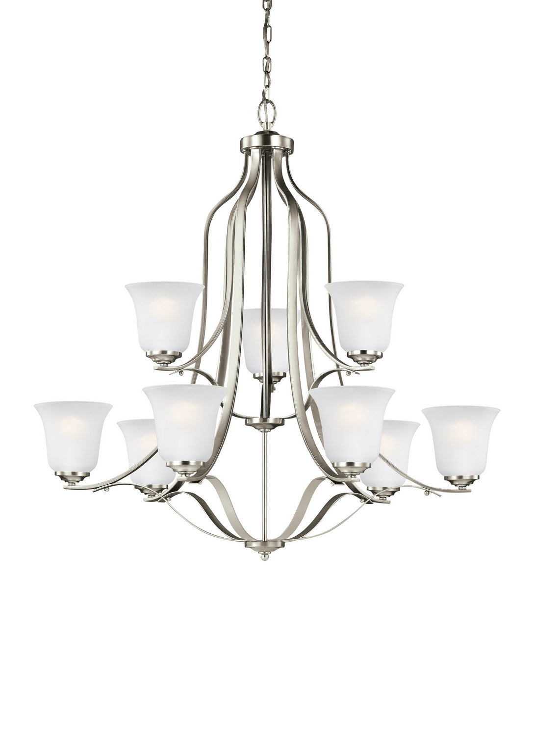 Generation Lighting - 3139009EN3-962 - Nine Light Chandelier - Emmons - Brushed Nickel
