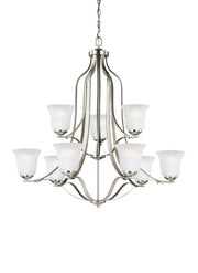 Generation Lighting - 3139009EN3-962 - Nine Light Chandelier - Emmons - Brushed Nickel