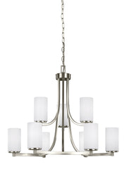 Generation Lighting - 3139109-962 - Nine Light Chandelier - Hettinger - Brushed Nickel