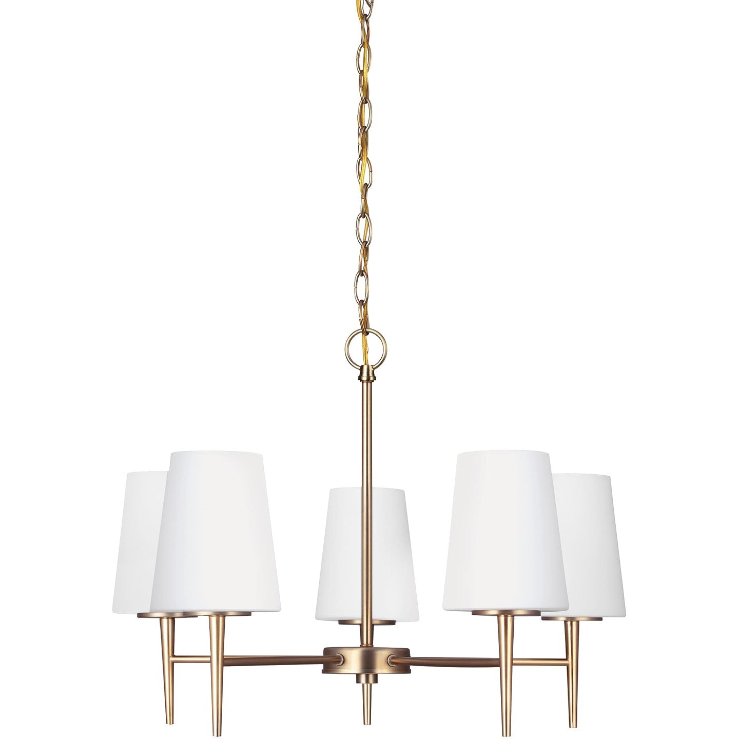 Generation Lighting - 3140405EN3-848 - Five Light Chandelier - Driscoll - Satin Brass