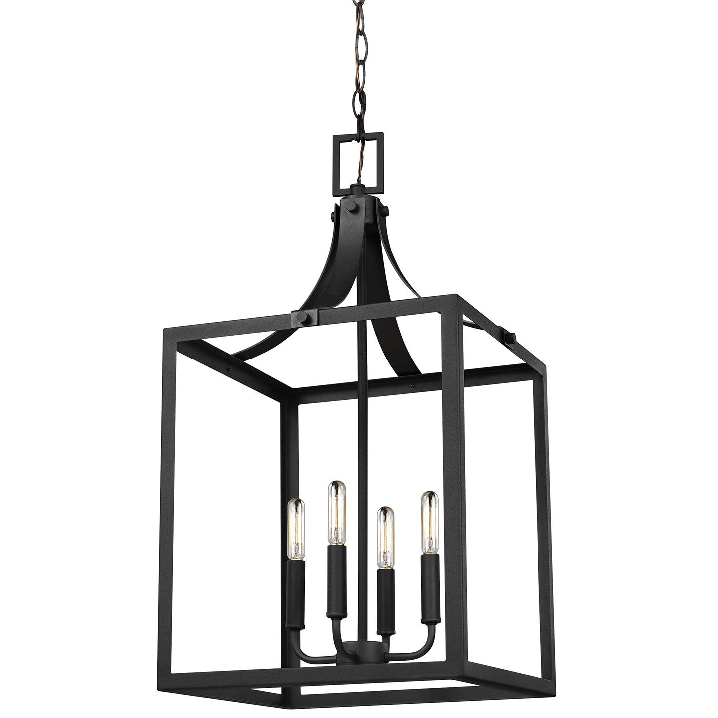 Generation Lighting - 5340604-12 - Four Light Hall / Foyer Pendant - Labette - Black