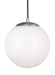 Visual Comfort Studio - 6020-04 - One Light Pendant - Leo - Hanging Globe - Satin Aluminum
