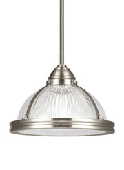 Generation Lighting - 65060EN3-962 - One Light Pendant - Pratt Street Prismatic - Brushed Nickel
