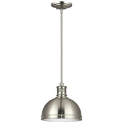 Generation Lighting - 65085EN3-962 - One Light Pendant - Pratt Street Metal - Brushed Nickel