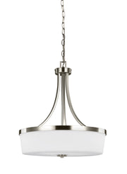 Generation Lighting - 6639103-962 - Three Light Pendant - Hettinger - Brushed Nickel