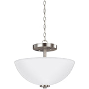 Generation Lighting - 77160EN3-962 - Two Light Semi-Flush Convertible Pendant - Oslo - Brushed Nickel