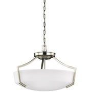Generation Lighting - 7724503EN3-962 - Three Light Semi-Flush Convertible Pendant - Hanford - Brushed Nickel