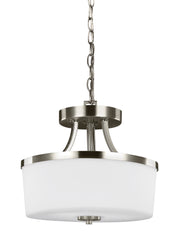 Generation Lighting - 7739102-962 - Two Light Semi-Flush Convertible Pendant - Hettinger - Brushed Nickel
