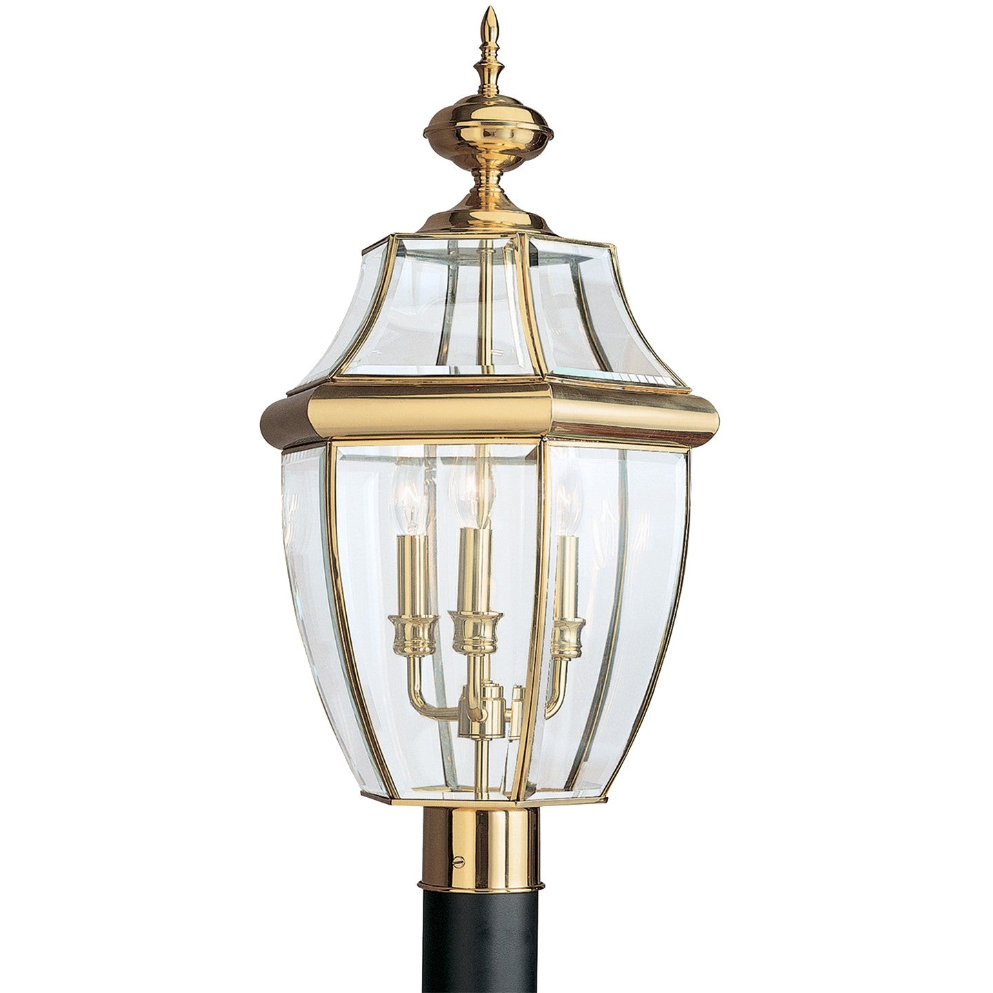 Generation Lighting - 8239EN-02 - Three Light Outdoor Post Lantern - Lancaster - Polished Brass