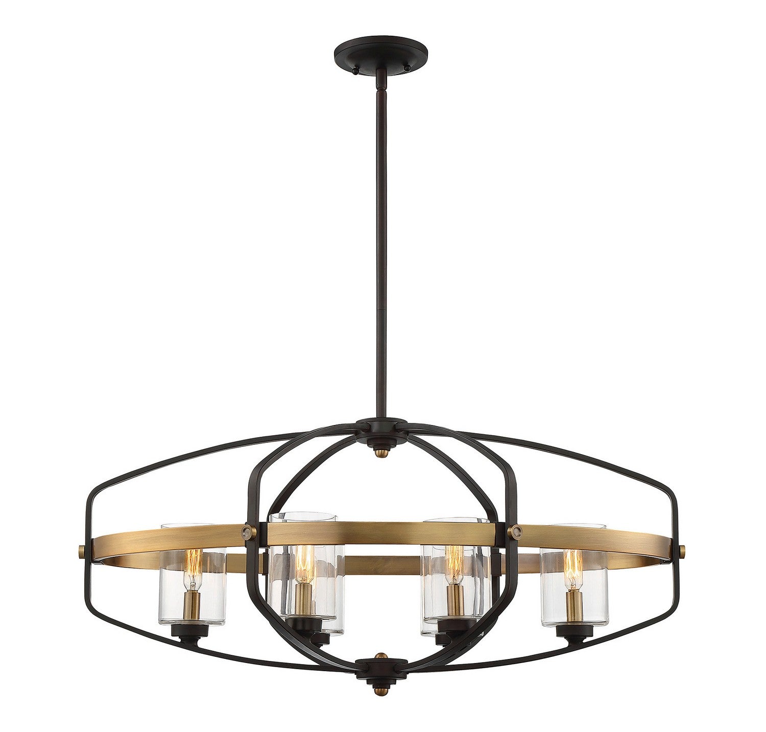 Savoy House - 1-8042-6-79 - Six Light Linear Chandelier - Kirkland - English Bronze and Warm Brass