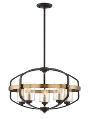 Savoy House - 7-8041-5-79 - Five Light Pendant - Kirkland - English Bronze and Warm Brass