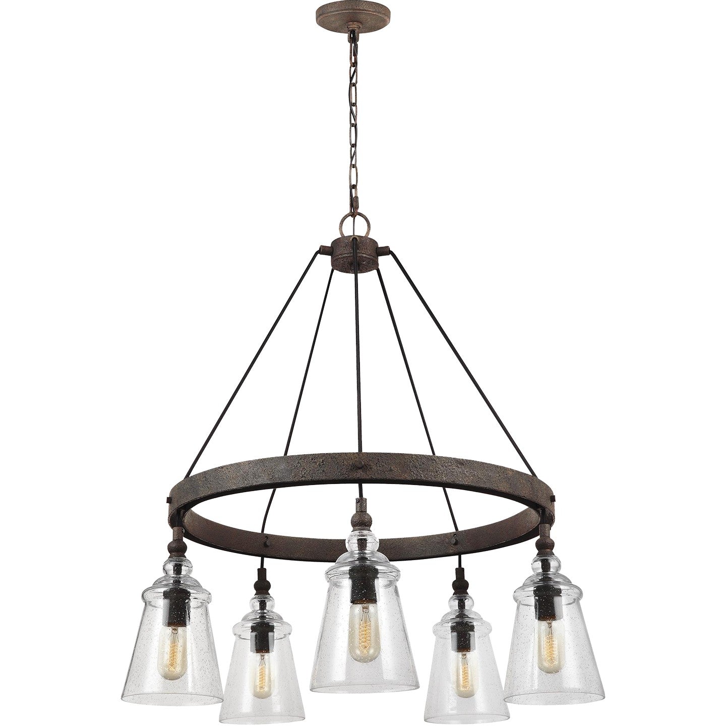 Generation Lighting - F3169/5DWI - Five Light Chandelier - Loras - Dark Weathered Iron