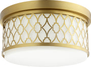 Quorum - 344-14-80 - Three Light Ceiling Mount - 344 Geometric Ceiling Mounts - Aged Brass