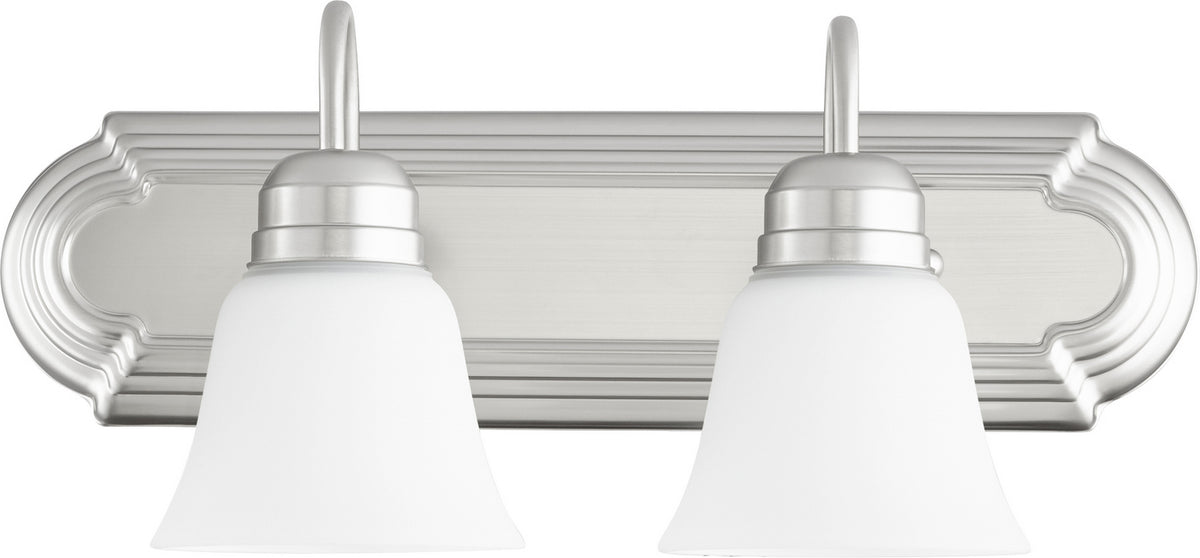 Quorum - 5094-2-65 - Two Light Vanity - Campbell - Satin Nickel|Satin Opal
