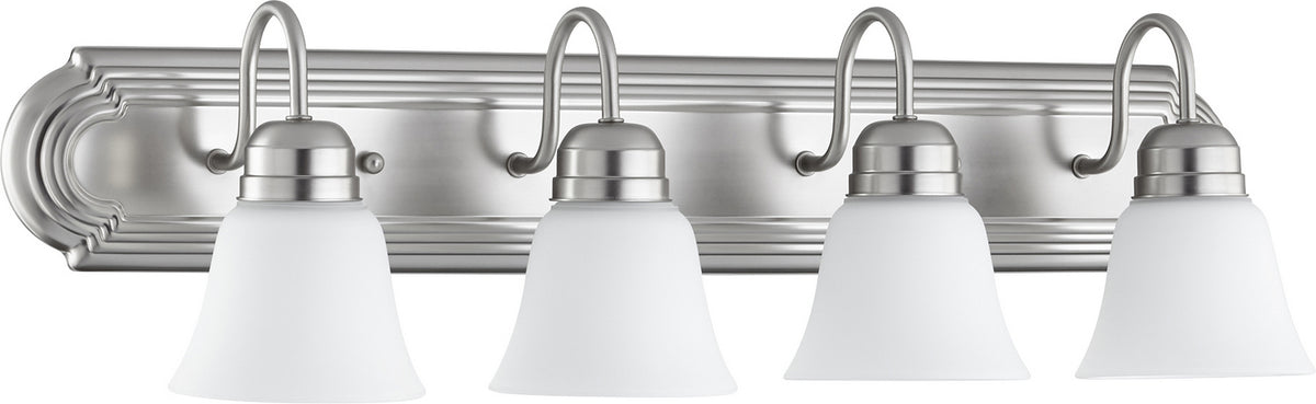 Quorum - 5094-4-65 - Four Light Vanity - Campbell - Satin Nickel|Satin Opal