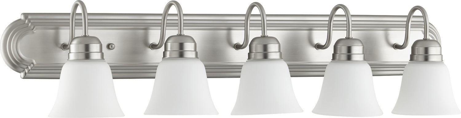 Quorum - 5094-5-65 - Five Light Vanity - Campbell - Satin Nickel|Satin Opal