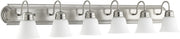 Quorum - 5094-6-65 - Six Light Vanity - Campbell - Satin Nickel|Satin Opal
