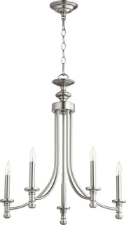 Quorum - 6022-5-65 - Five Light Chandelier - Rossington - Satin Nickel