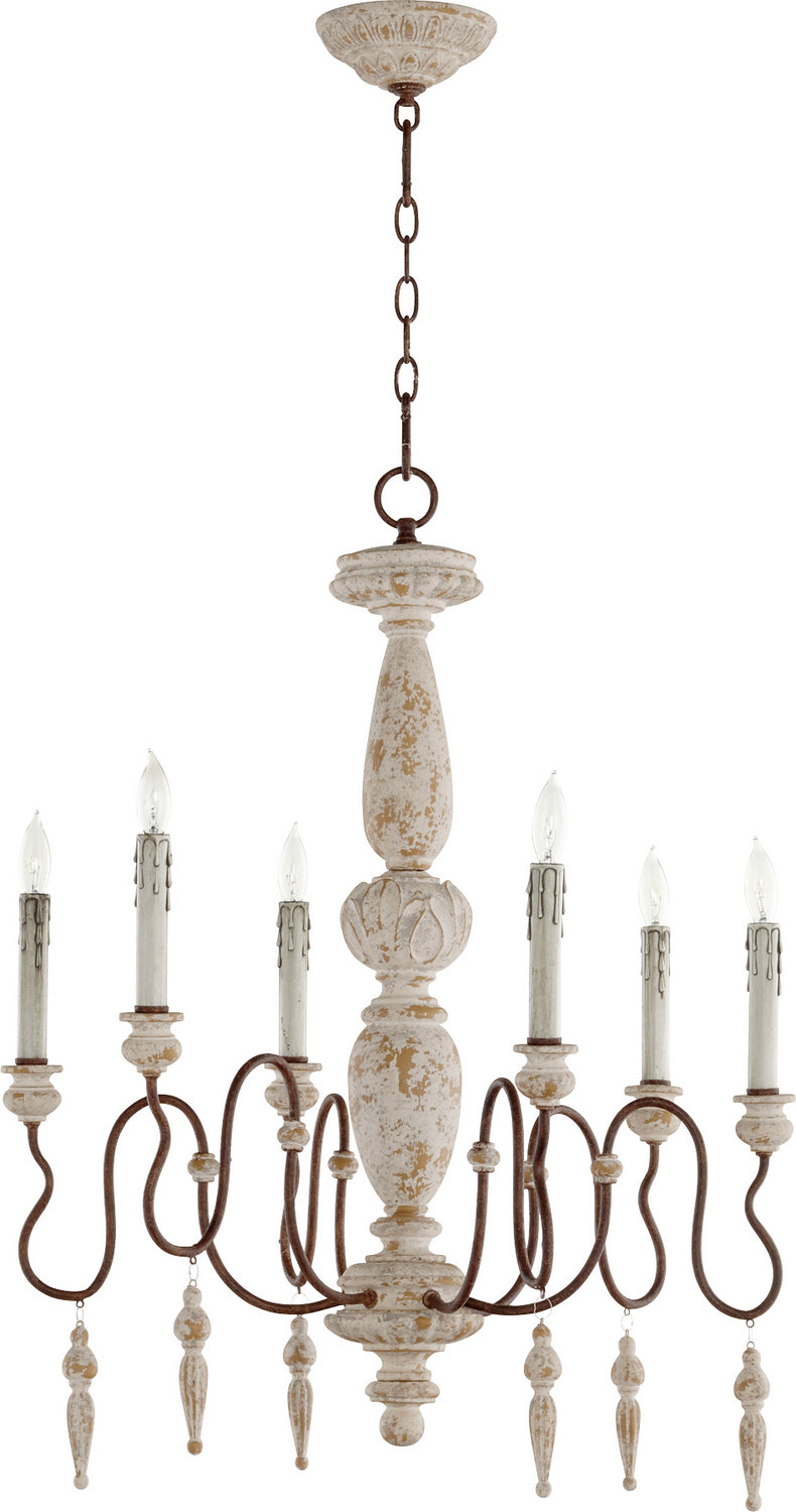 Quorum - 6052-6-156 - Six Light Chandelier - La Maison - Manchester Grey|Rust Accents