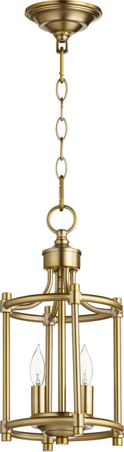 Quorum - 6822-2-80 - Two Light Entry Pendant - Rossington - Aged Brass