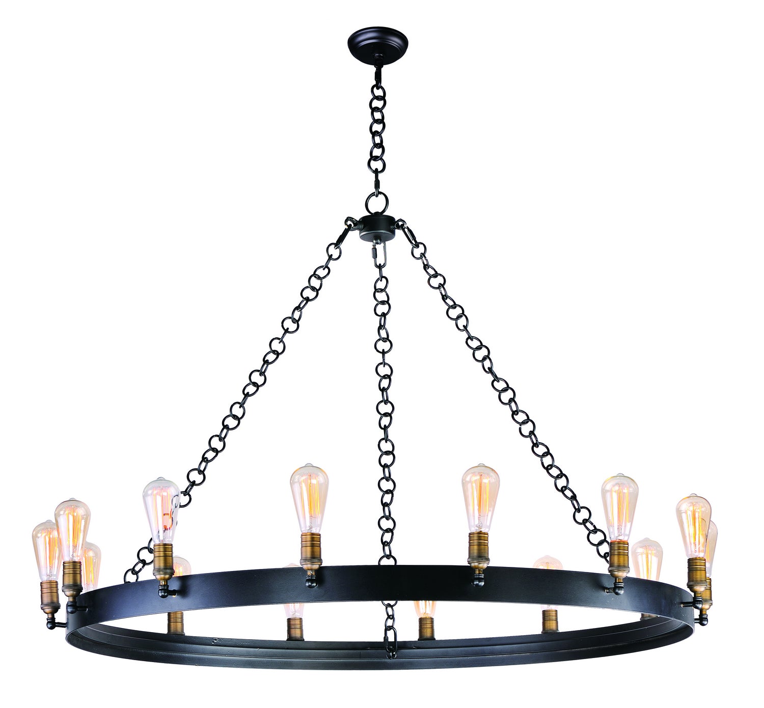 Maxim - 26276BKNAB - LED Chandelier - Noble - Black / Natural Aged Brass