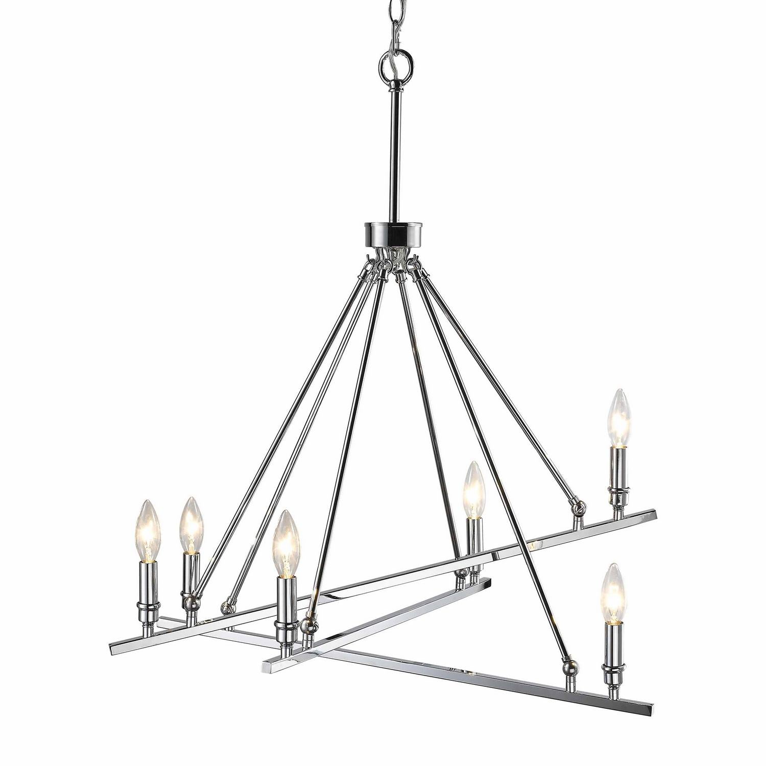 Golden - 2360-6 CH - Six Light Chandelier - Garvin - Chrome