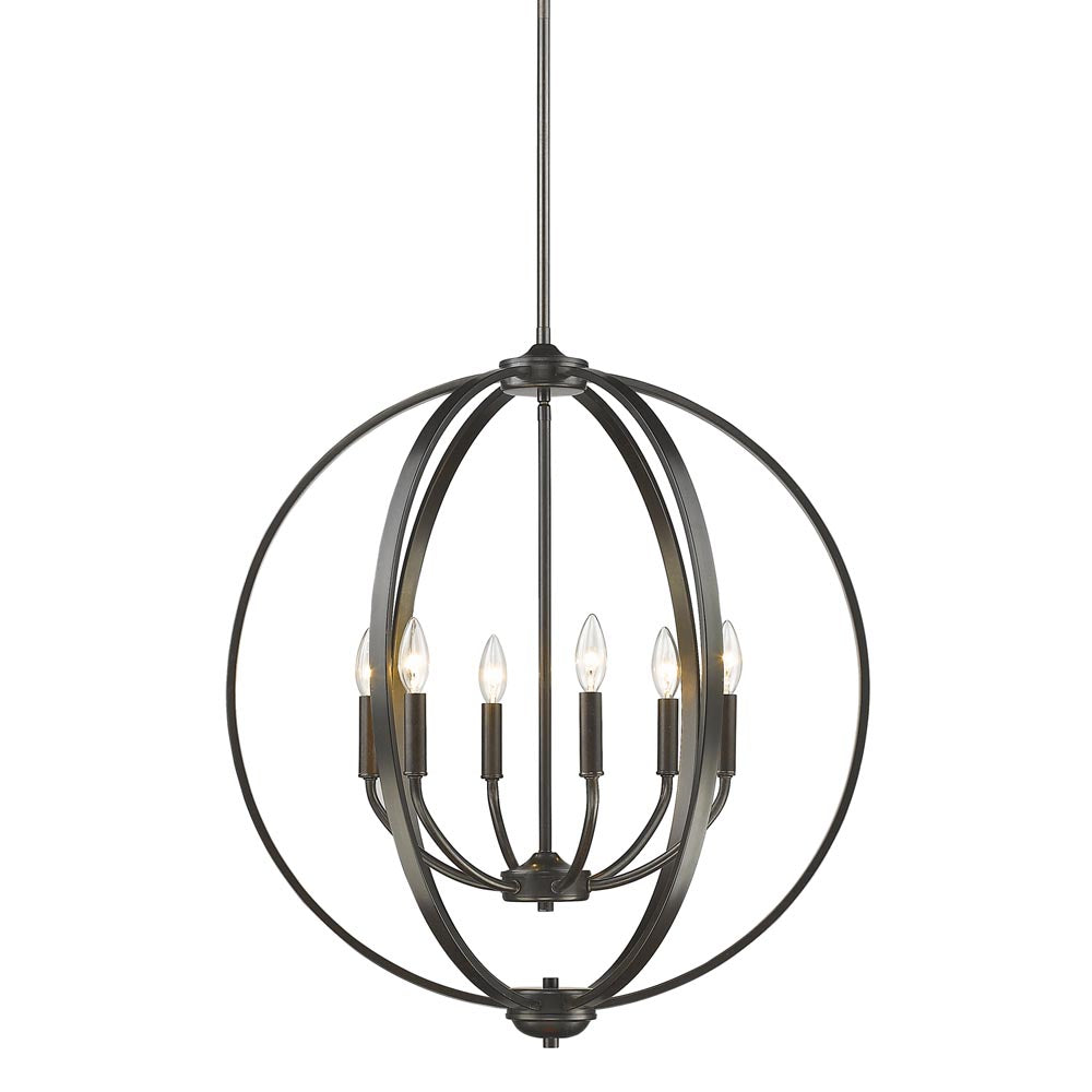 Golden - 3167-6 EB - Six Light Chandelier - Colson - Etruscan Bronze