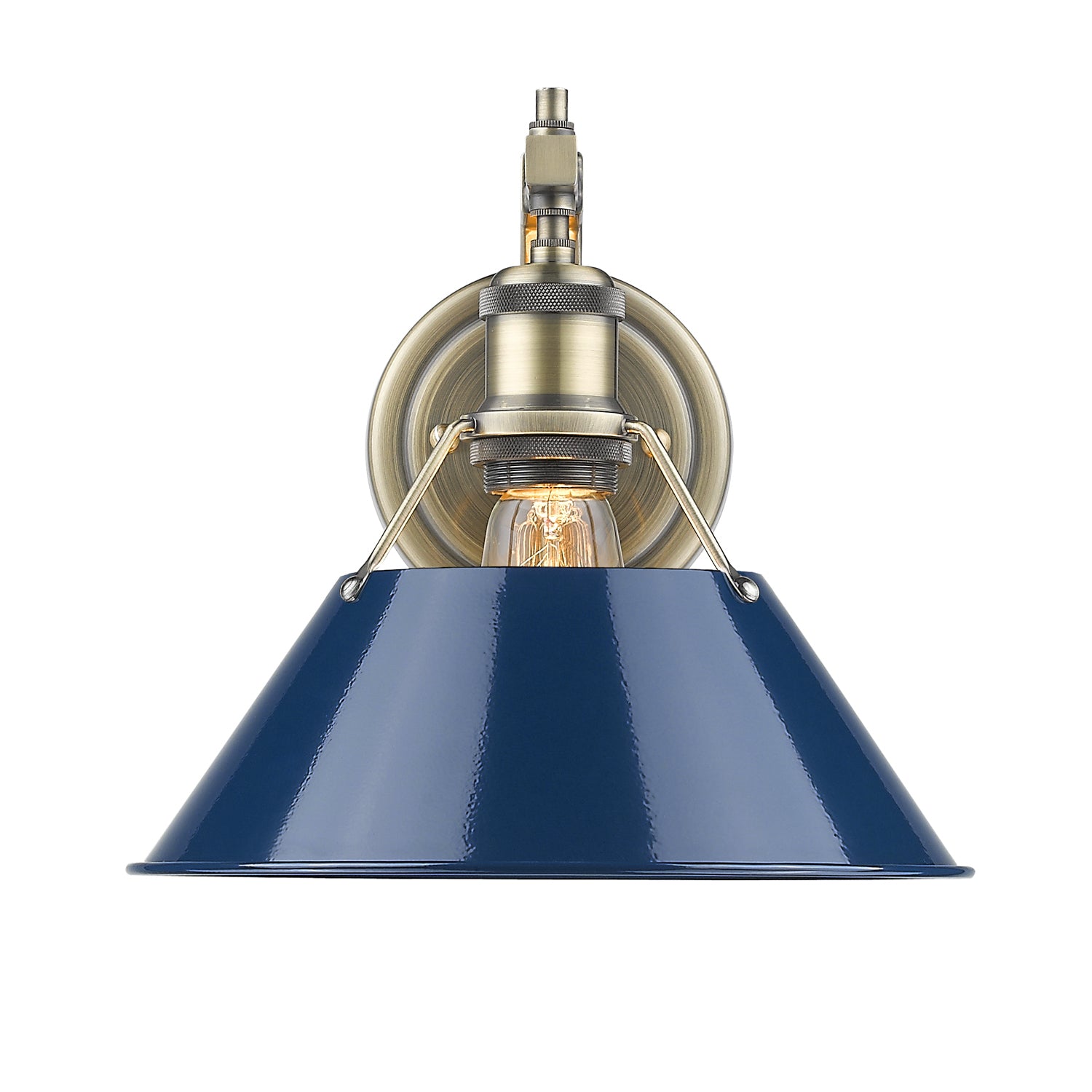 Golden - 3306-1W AB-NVY - One Light Wall Sconce - Orwell - Aged Brass