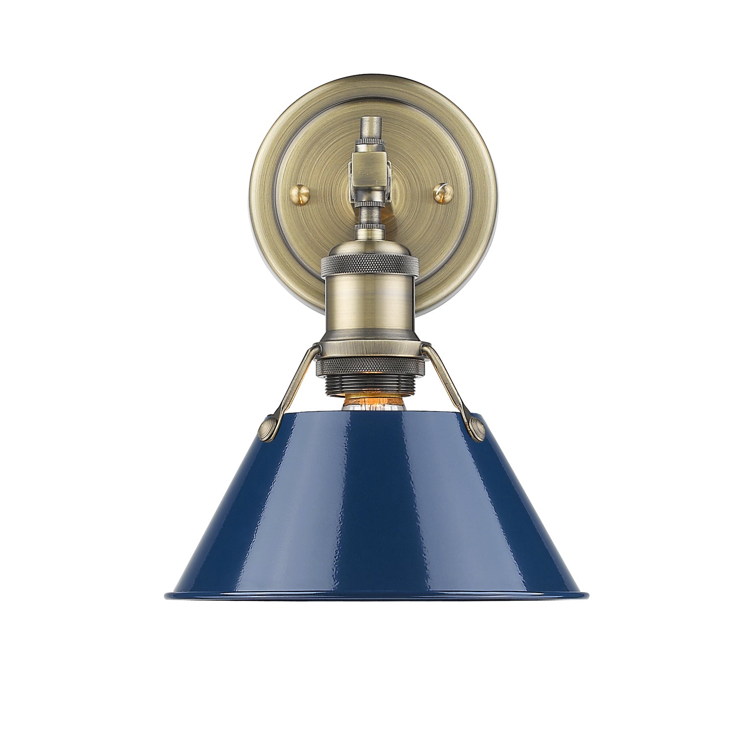 Golden - 3306-BA1 AB-NVY - One Light Bath Vanity - Orwell - Aged Brass