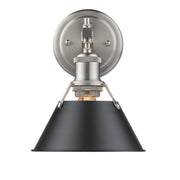 Golden - 3306-BA1 PW-BLK - One Light Bath Vanity - Orwell - Pewter