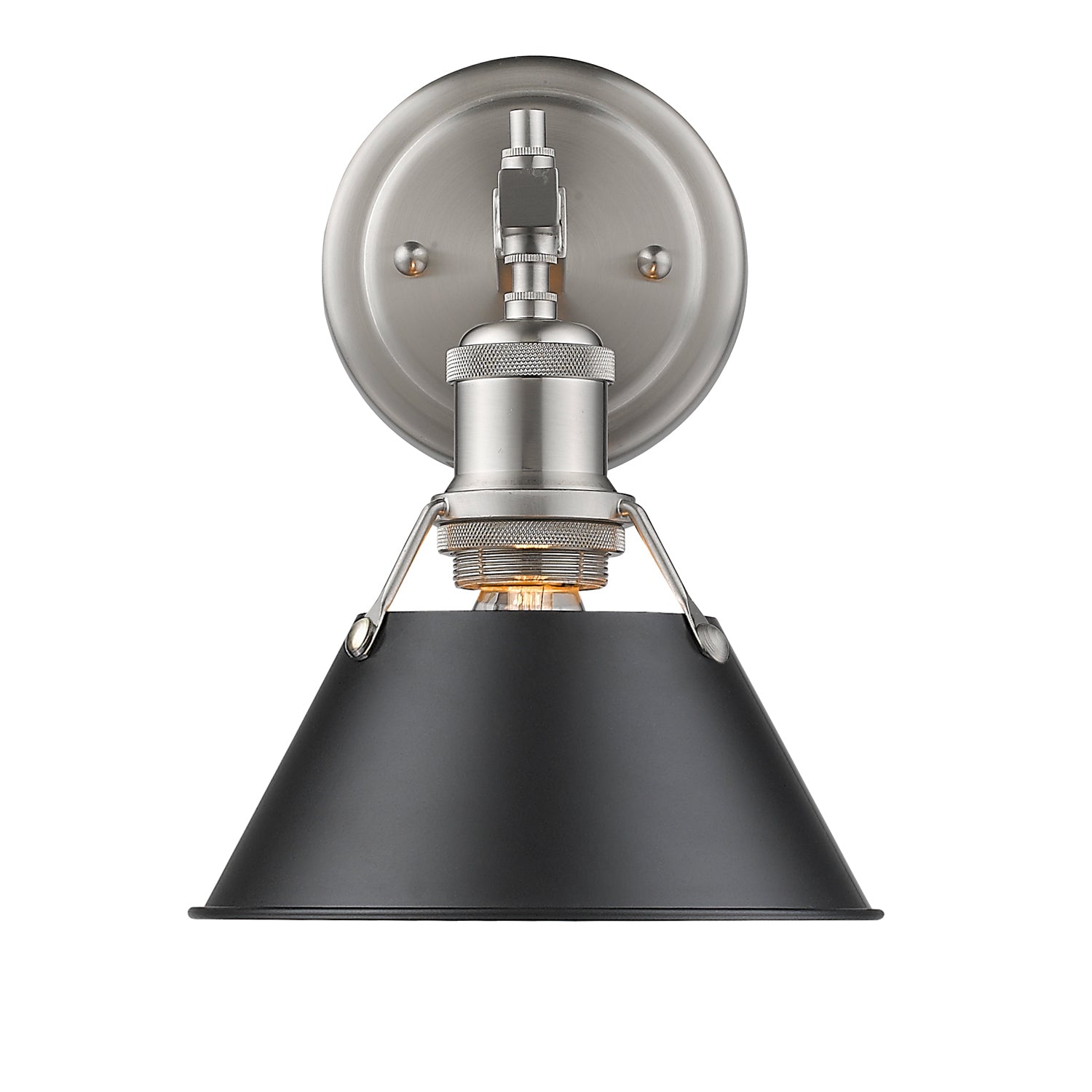Golden - 3306-BA1 PW-BLK - One Light Bath Vanity - Orwell - Pewter