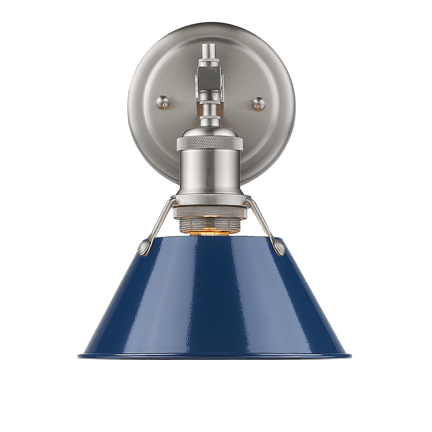 Golden - 3306-BA1 PW-NVY - One Light Bath Vanity - Orwell - Pewter