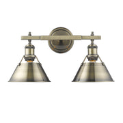 Golden - 3306-BA2 AB-AB - Two Light Bath Vanity - Orwell - Aged Brass