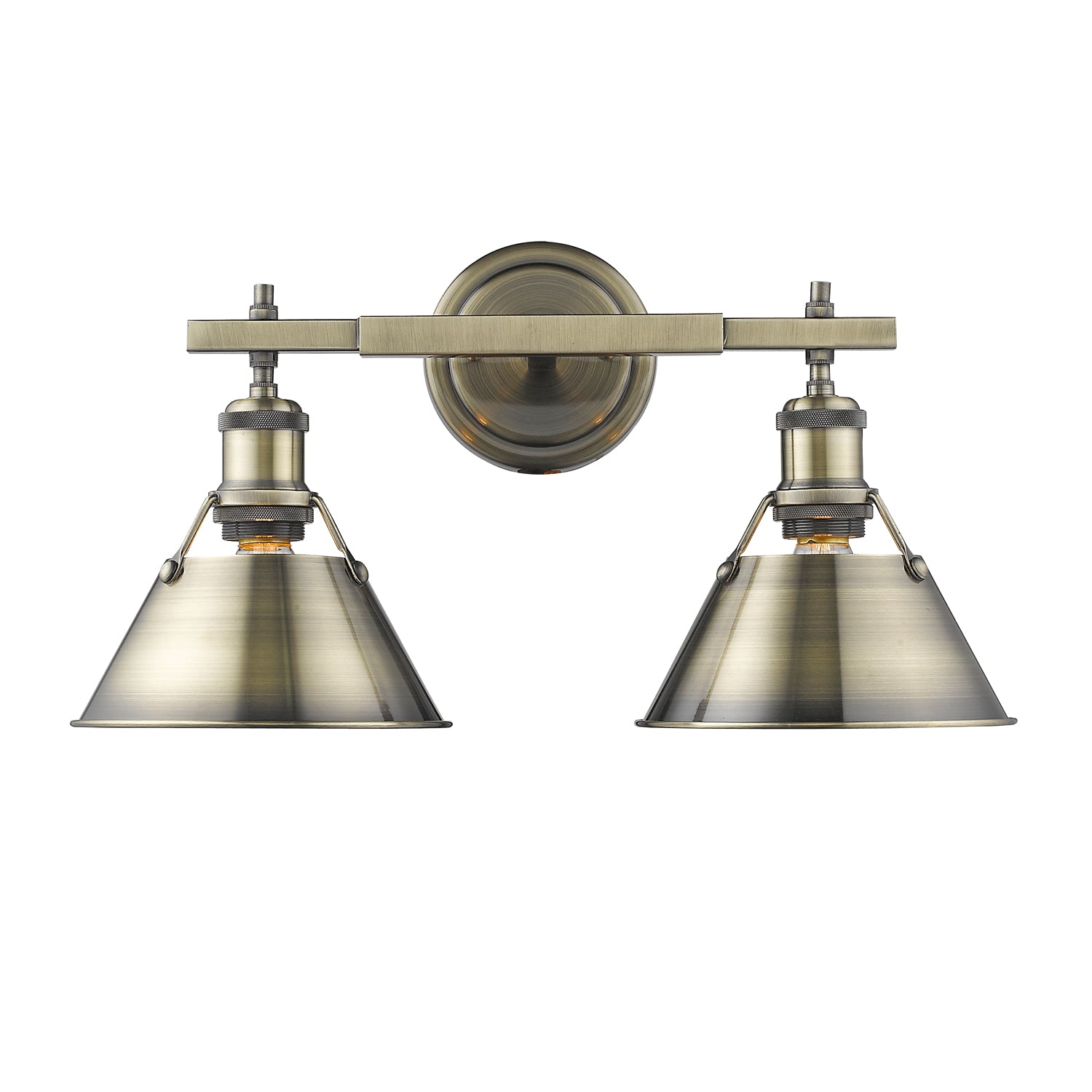 Golden - 3306-BA2 AB-AB - Two Light Bath Vanity - Orwell - Aged Brass