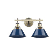 Golden - 3306-BA2 AB-NVY - Two Light Bath Vanity - Orwell - Aged Brass