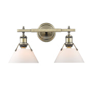 Golden - 3306-BA2 AB-OP - Two Light Bath Vanity - Orwell - Aged Brass