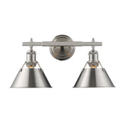 Golden - 3306-BA2 PW-PW - Two Light Bath Vanity - Orwell - Pewter