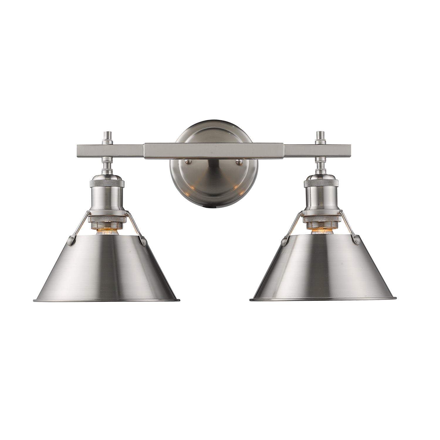 Golden - 3306-BA2 PW-PW - Two Light Bath Vanity - Orwell - Pewter