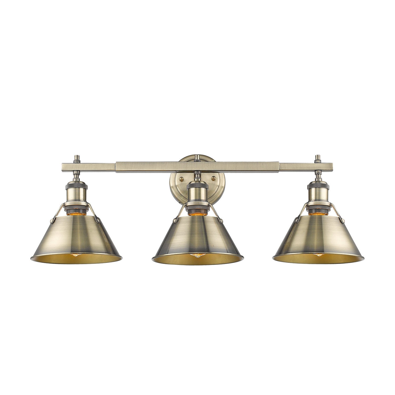 Golden - 3306-BA3 AB-AB - Three Light Bath Vanity - Orwell - Aged Brass